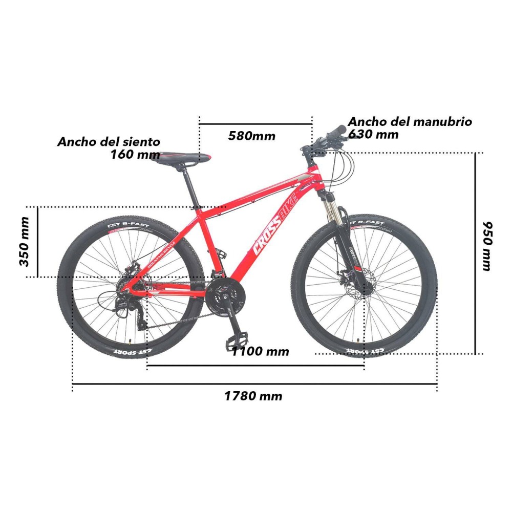 Bicicleta de Montaña Challenger Aro 275 Rojo