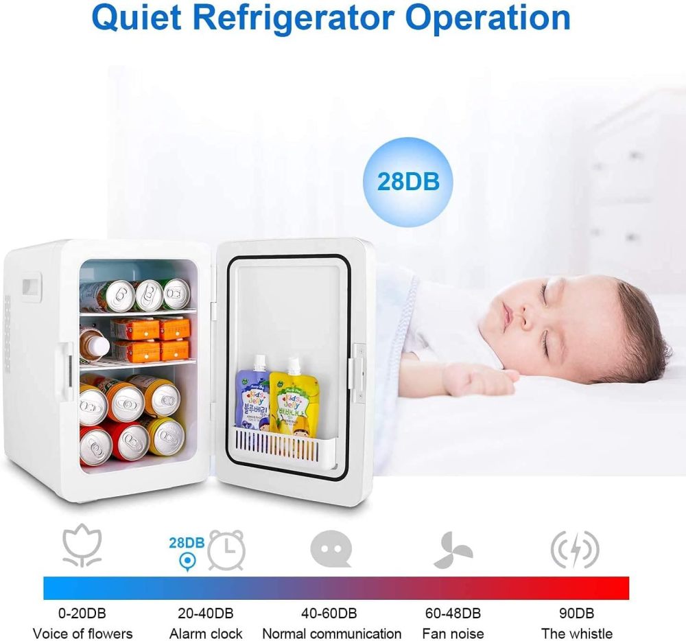 Mini nevera de 20 litros, mini congelador, enfriador compacto de gran capacidad y calentador con visualización de termostato digital y control de temperatura
