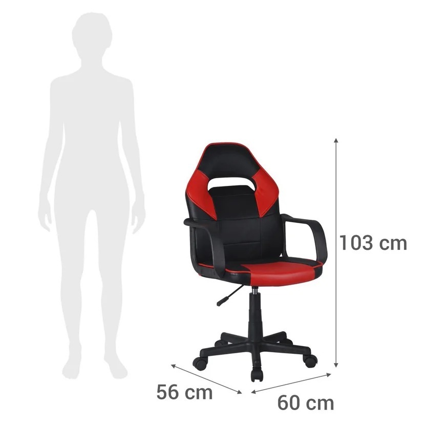 Silla Escritorio Gamer Rojo/Negro