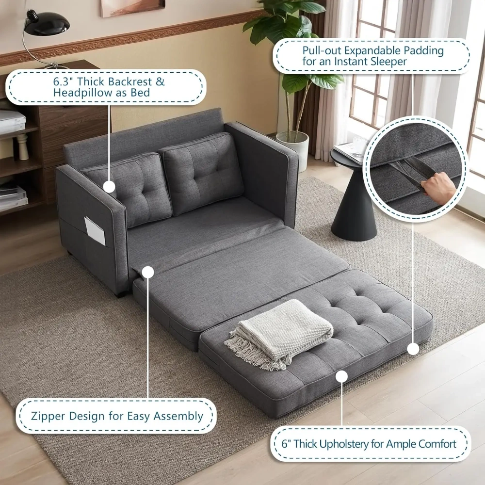 Sofá cama convertible, sofá futón, sofá para sala de estar