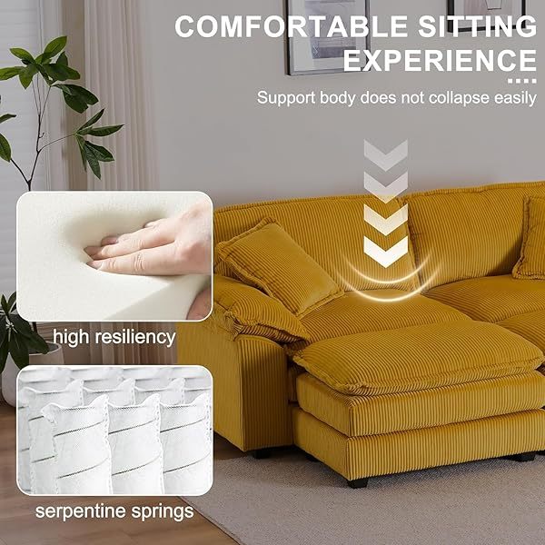 Sofá seccional Loveseat con otomana, sofá cama moderno con almohadas