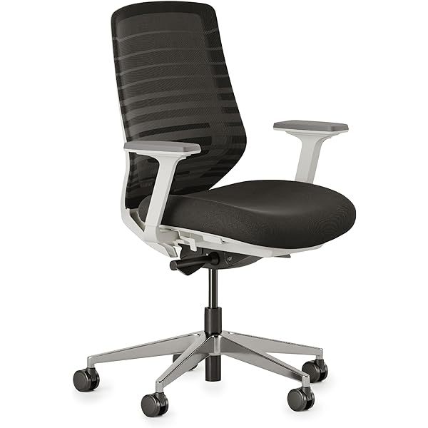 Silla ergonómica: una silla de escritorio versátil con soporte lumbar ajustable, respaldo de malla transpirable y ruedas suaves