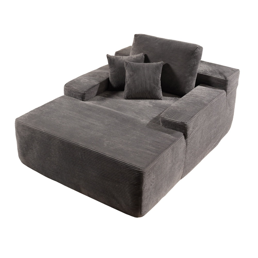 Sillón Chaise Lounge Gigante Ovios 170x122cm - Sofá Cama Ultra Cómodo de Pana, Sin Montaje, Para Salón