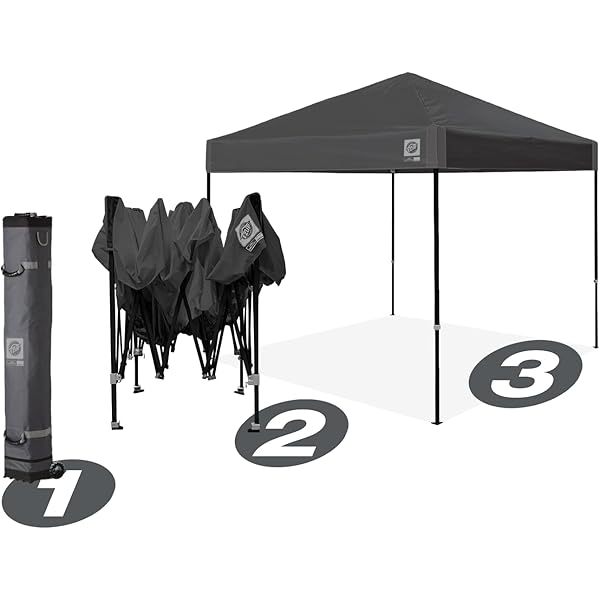 Toldo de Refugio instantáneo, 10 x 10 pies, Bolsa de Rodillo y Juego de 4 Pinchos, Pizarra Blanca Blanco pizarra Toldo de refugio