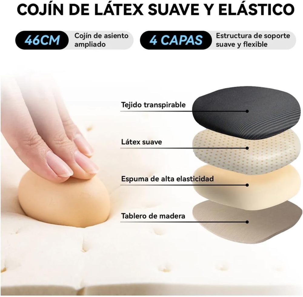 Silla de Oficina ergonómica-Silla Escritorio con Respaldo de Malla Transpirable，Ajustable y Reposabrazos Sillas Ergonómicas para Escritorio Home Office