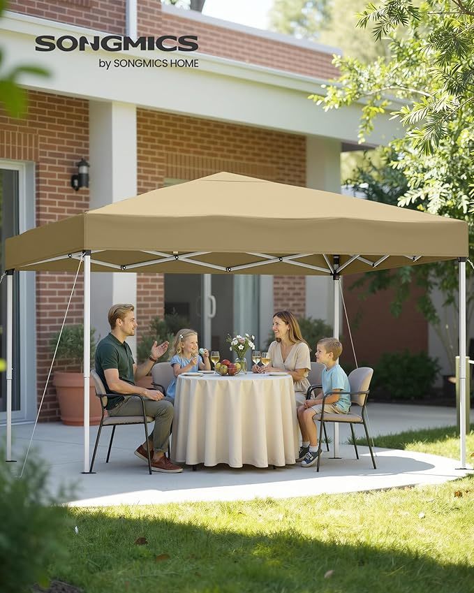 Cenador, Carpa Plegable, 3 x 3 m, para Patio, Jardín, Mercadillo, Protección Solar, Portátil