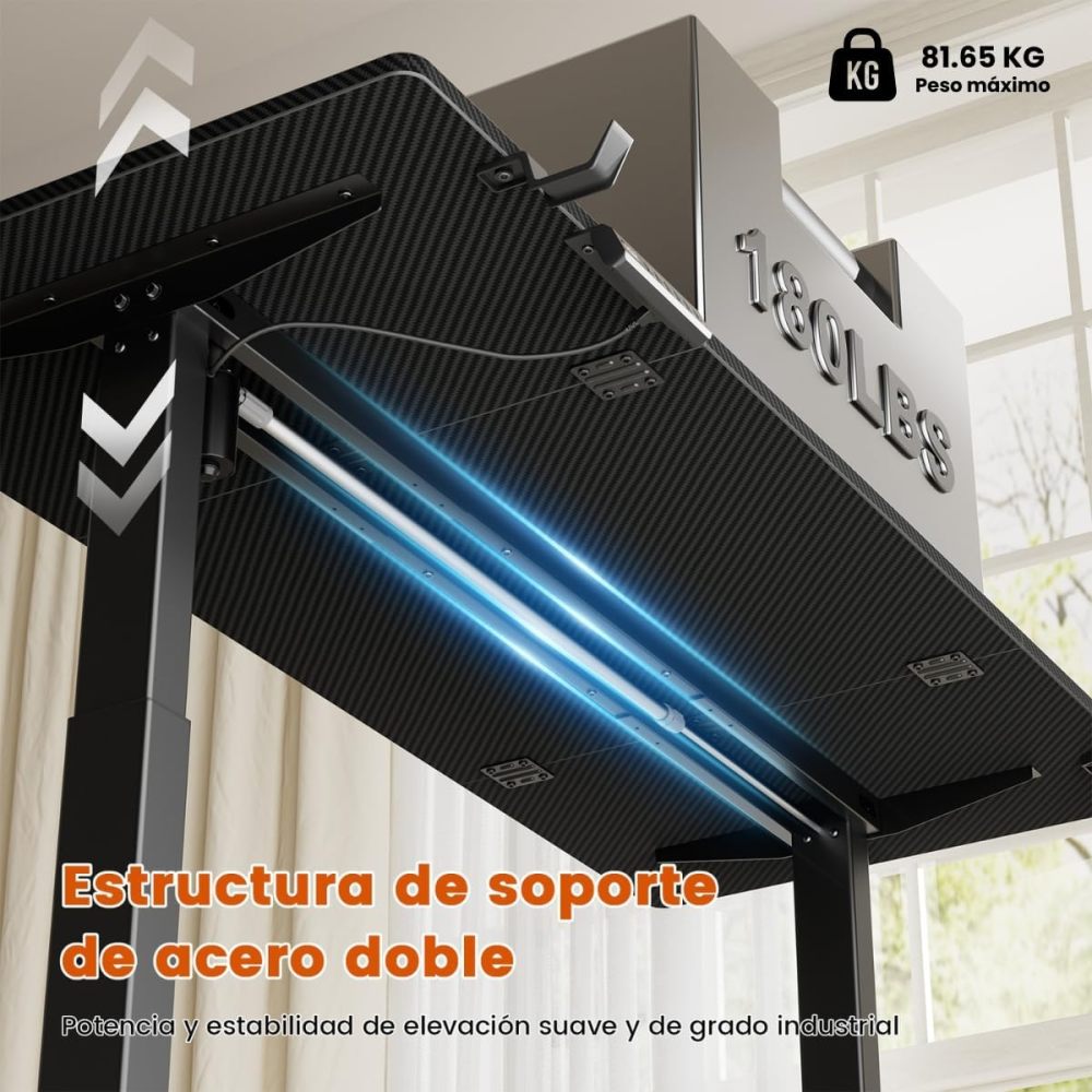 Escritorio Elevable Eléctrico con Altura Ajustable, Incluye 3 Cajones Multifuncionales, Portavasos y Soporte para Auriculares - Escritorio en L de Pie Ergonómico - Peso Máx 81 kg