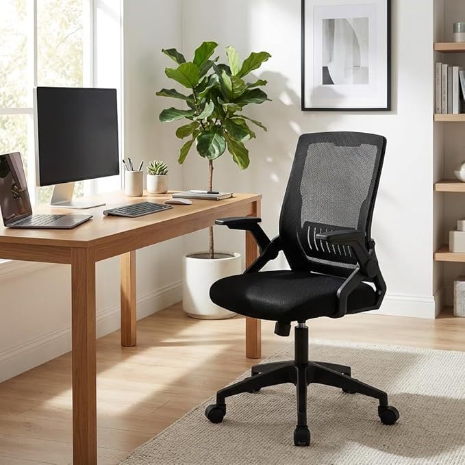 Silla de Oficina ergonómica-Silla Escritorio con Respaldo de Malla Transpirable，Ajustable y Reposabrazos Sillas Ergonómicas para Escritorio Home Office
