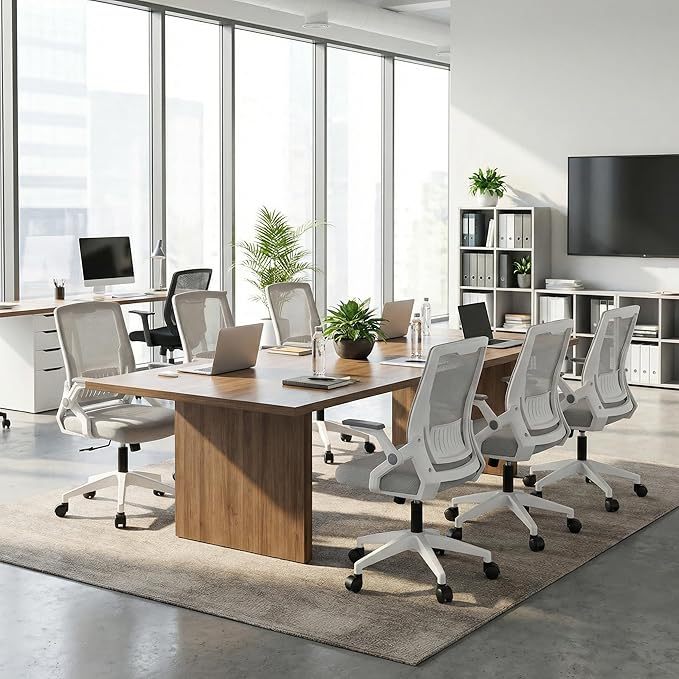Silla de Oficina ergonómica-Silla Escritorio con Respaldo de Malla Transpirable，Ajustable y Reposabrazos Sillas Ergonómicas para Escritorio Home Office
