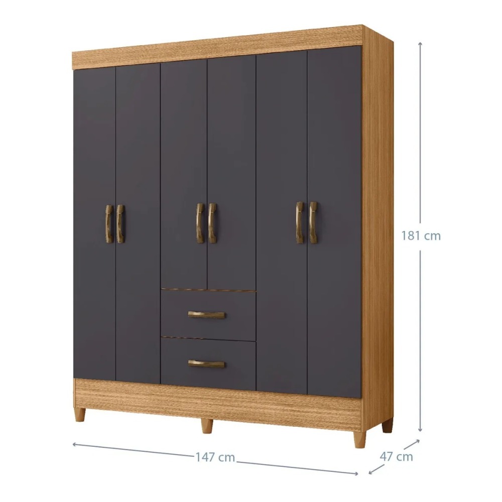 COMBO CLOSET 6P+COMODA 4C GRAP (276038+271153