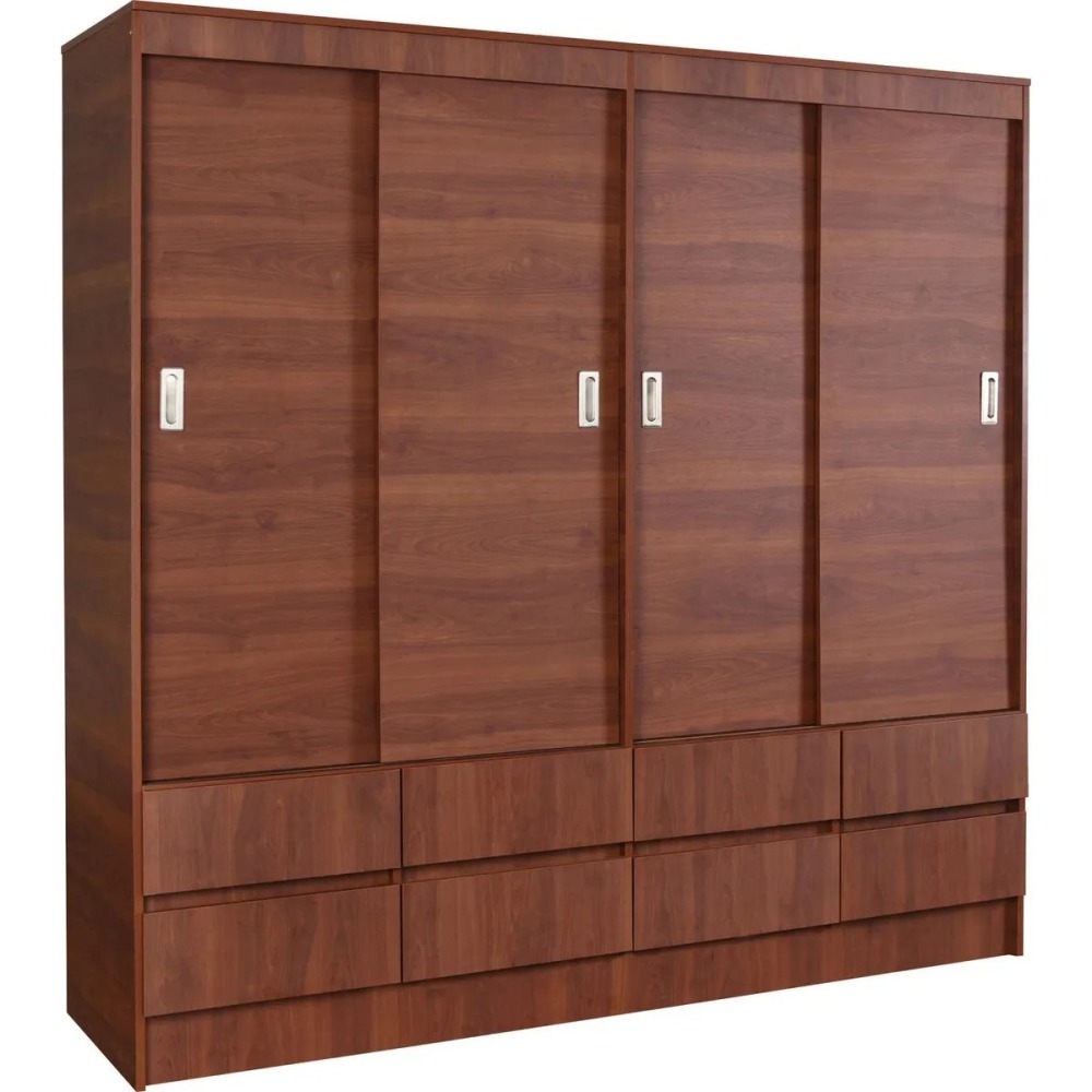 Clóset Maule 4 Puerta(s) 8 Cajón(es) 2 Repisa(s) 180x180x51 cm Café
