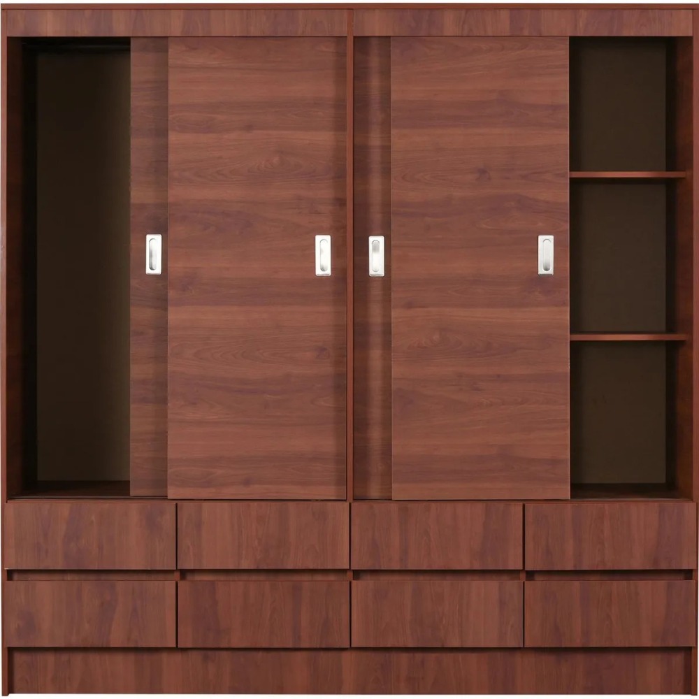 Clóset Maule 4 Puerta(s) 8 Cajón(es) 2 Repisa(s) 180x180x51 cm Café