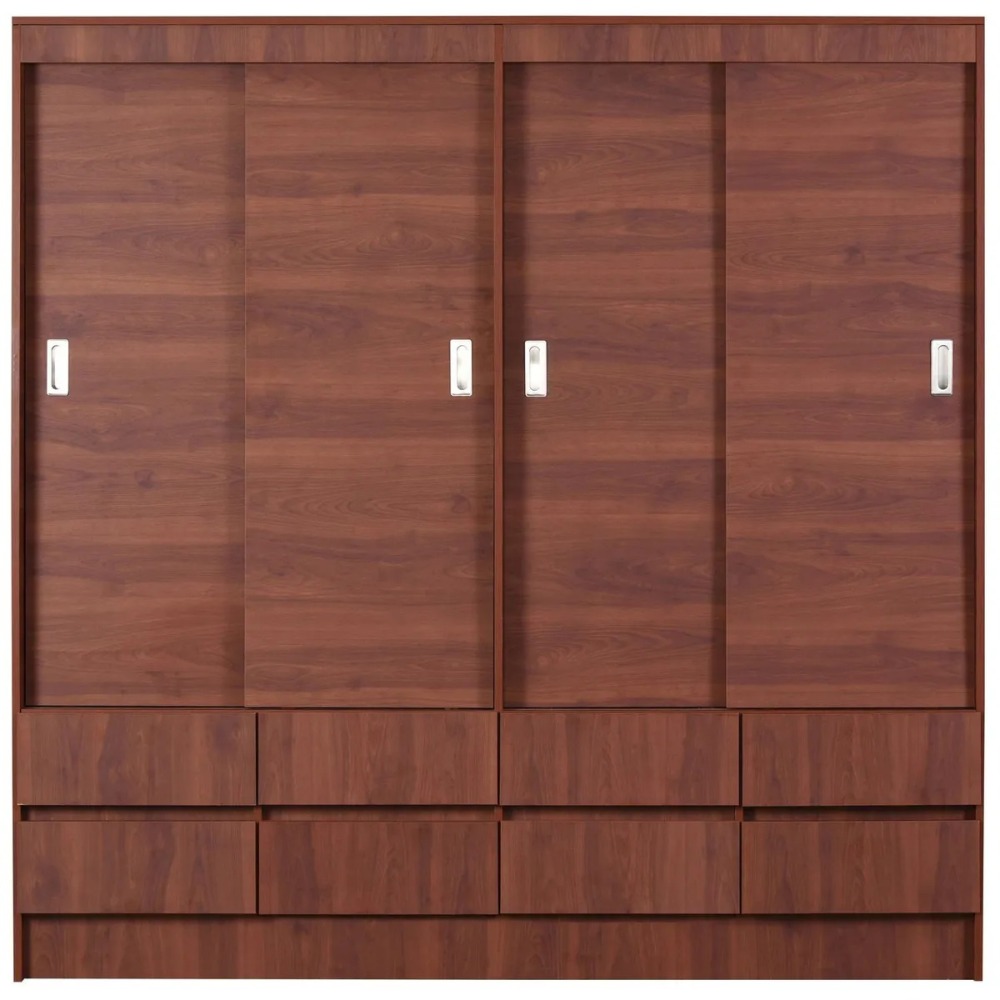Clóset Maule 4 Puerta(s) 8 Cajón(es) 2 Repisa(s) 180x180x51 cm Café