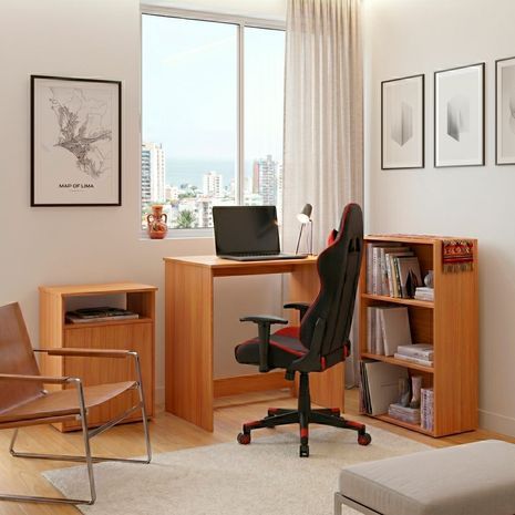 Set Escritorio + Archivador + Estante Maple