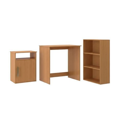 Set Escritorio + Archivador + Estante Maple