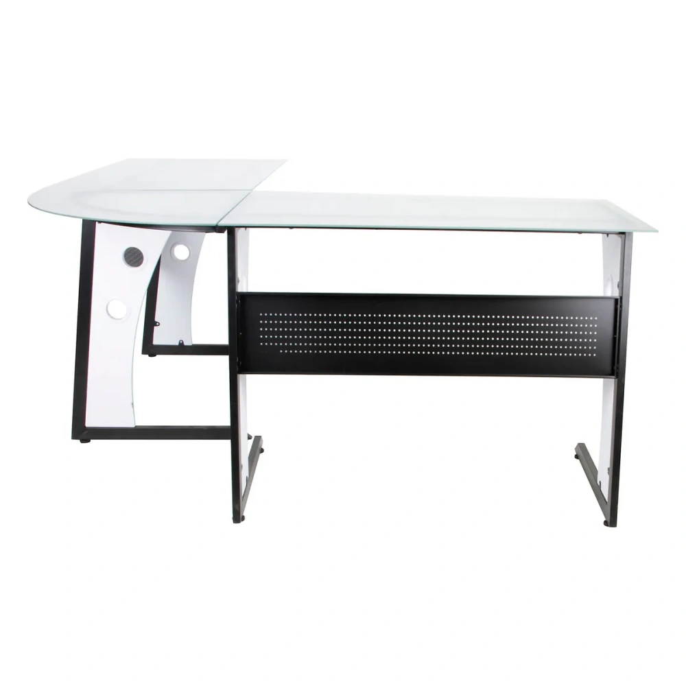Centro de Trabajo Metal Vidrio 160x160x76cm