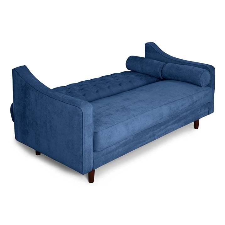 Sofá Cama  Con Memory Foam, Color Gris Claro, Velvet Respaldo Reclinable De 3 posiciones.Capitonado
