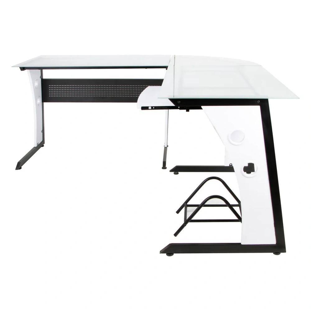 Centro de Trabajo Metal Vidrio 160x160x76cm