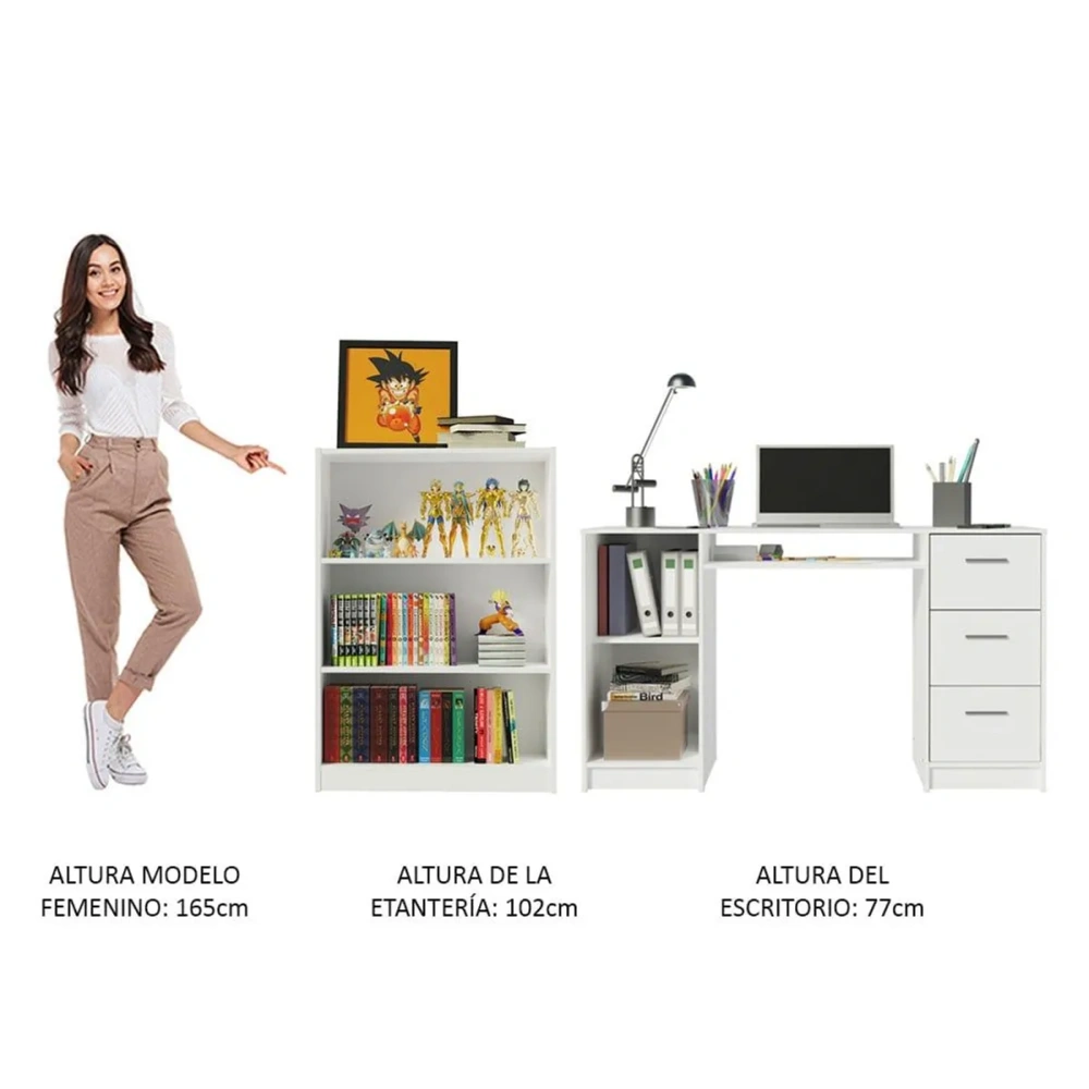 Escritorio de Oficina + Mueble Estante Librero