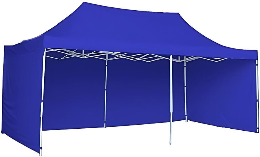 Toldo Plegable con Paredes Laterales, Impermeable y Resistente al Calor, Cinta de Gancho y Felpa de Ajuste, Ideal para Exterior. (Azul, 3x6)