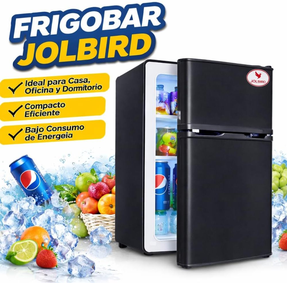 Frigobar Minibar 80L con Congelador Compacto Silencioso Temperatura Ajustable Bajo Consumo 110V Ideal para Oficina Recámara Hotel y Negocio Enfriador de Bebidas y Alimentos