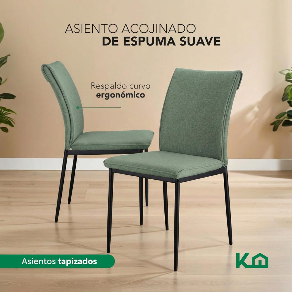 Comedor con 6 Sillas Modelo Vita, Acabado Tipo Madera Estilo Rústico, Moderno y Elegante. para Sala y Cocina