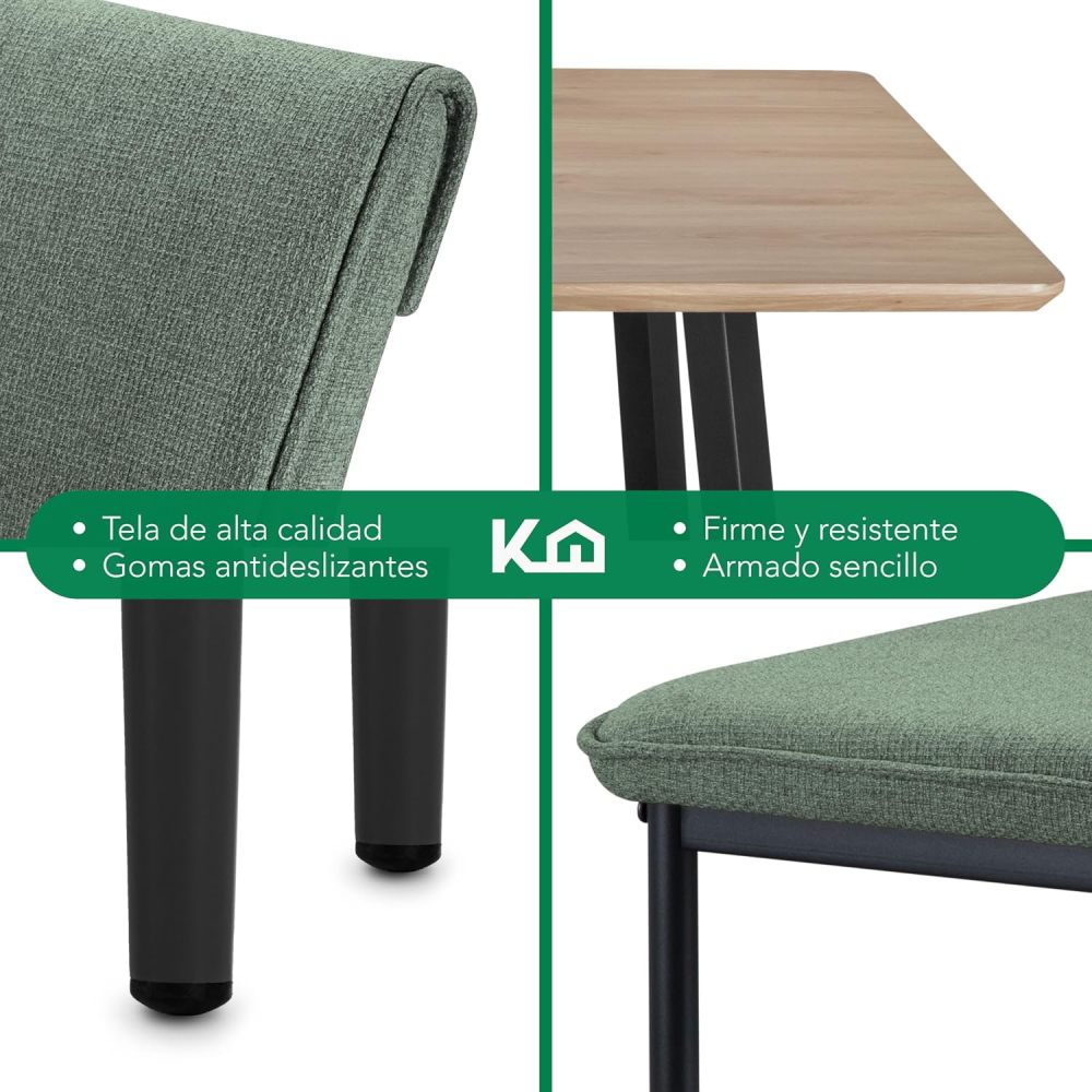 Comedor con 6 Sillas Modelo Vita, Acabado Tipo Madera Estilo Rústico, Moderno y Elegante. para Sala y Cocina