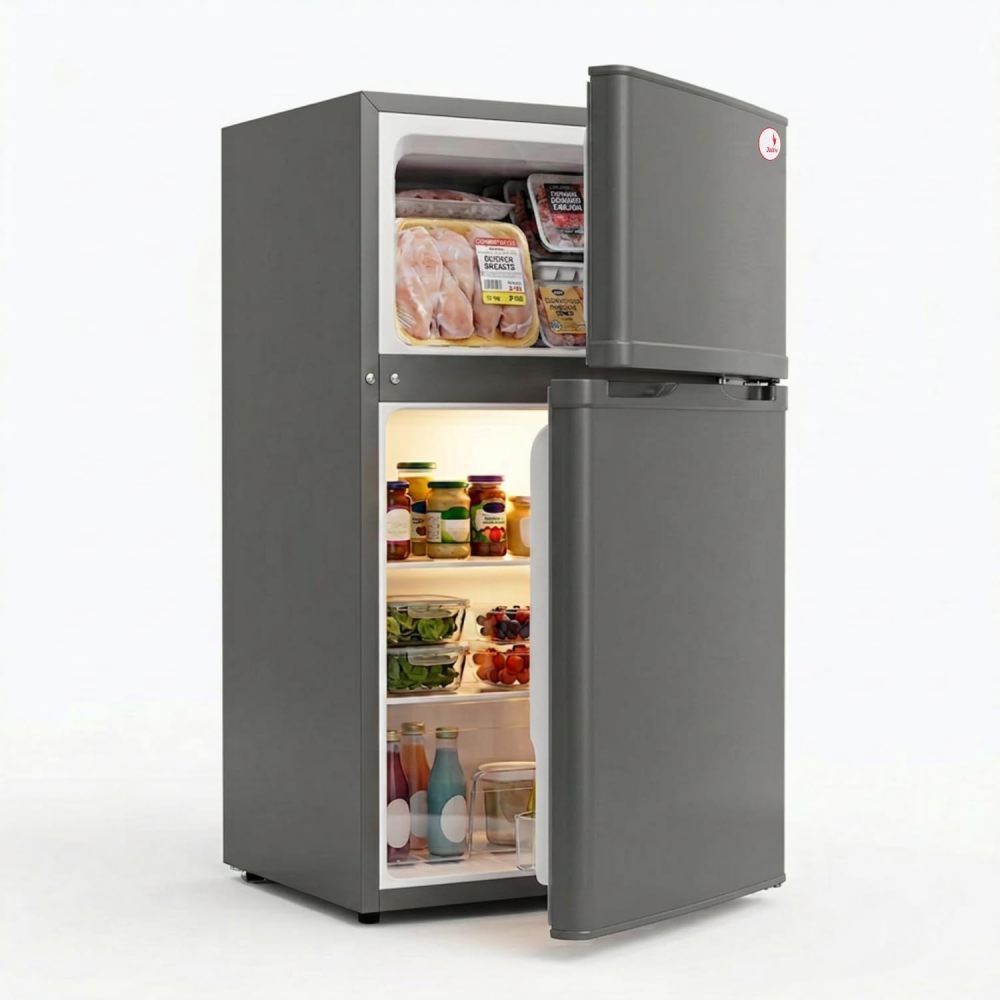 Frigobar Minibar 80L con Congelador Compacto Silencioso Temperatura Ajustable Bajo Consumo 110V Ideal para Oficina Recámara Hotel y Negocio Enfriador de Bebidas y Alimentos