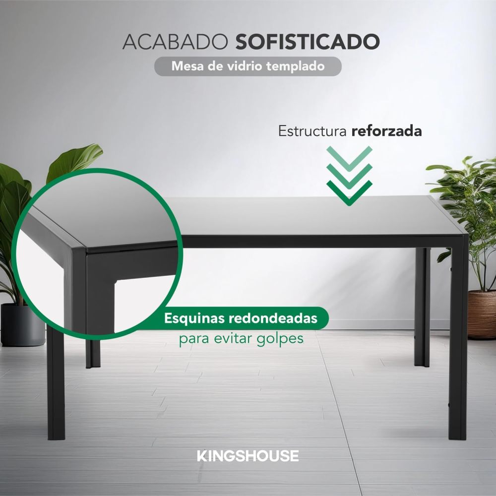 Comedor con 6 Sillas Modelo Vita, Acabado Tipo Madera Estilo Rústico, Moderno y Elegante. para Sala y Cocina
