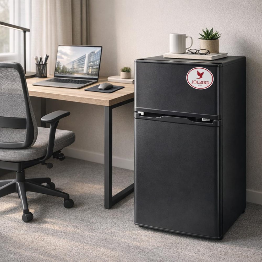 Frigobar Minibar 80L con Congelador Compacto Silencioso Temperatura Ajustable Bajo Consumo 110V Ideal para Oficina Recámara Hotel y Negocio Enfriador de Bebidas y Alimentos
