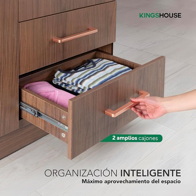 Ropero Closet Armario Blanco de Madera con 4 Puertas y Cajones Organización Almacenamiento de Ropa Minimalista Basic Hogar