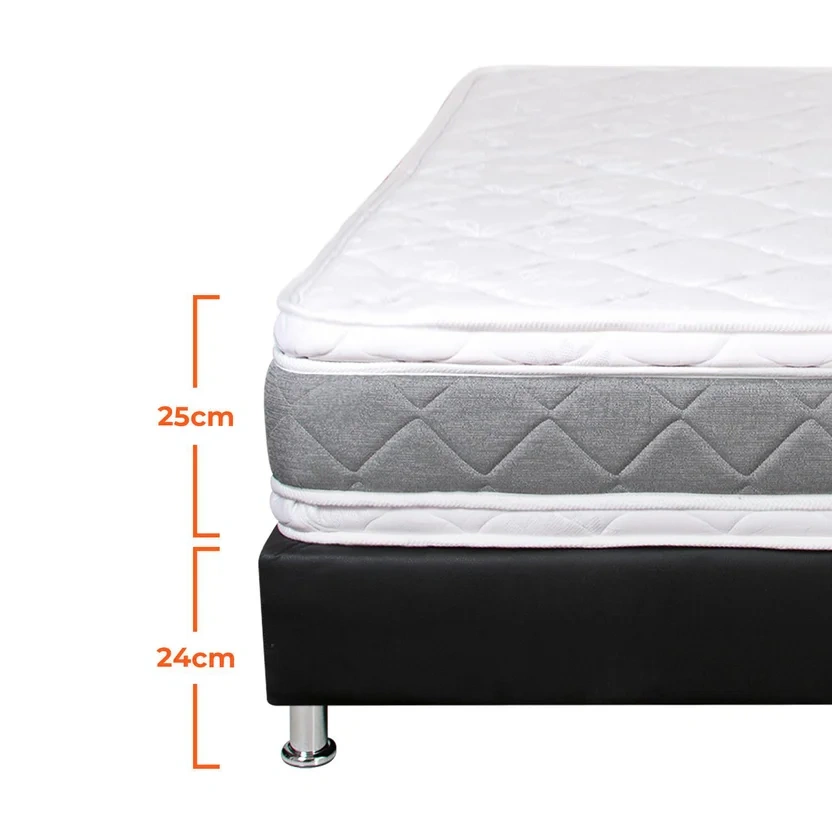 Combo New Doble 140X190X25Cm + Basecama