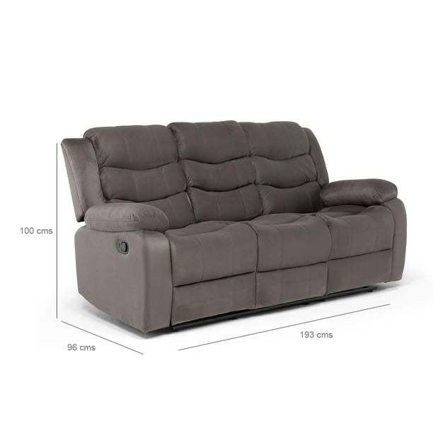 Sofá 3 Cuerpos Reclinable Tradicional  Terciopelo
