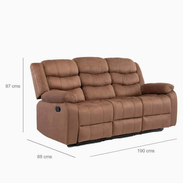 Sofá 3 Cuerpos Reclinable Tradicional  Terciopelo
