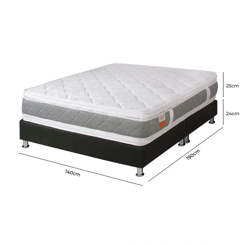 Combo New Doble 140X190X25Cm + Basecama