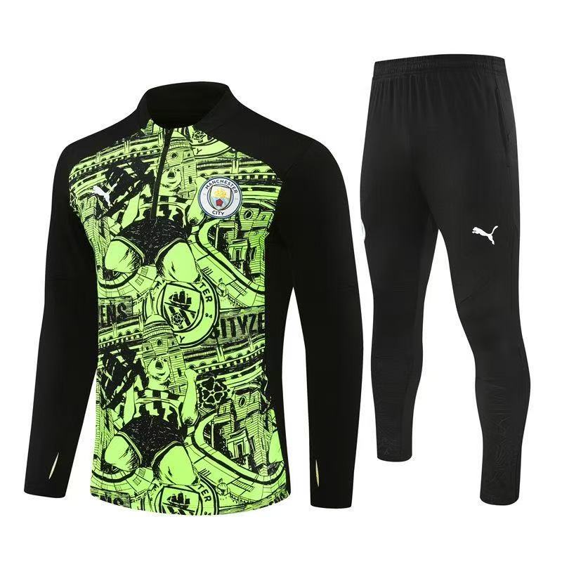 Kids Manchester City Zipper Sweatshirt Kit(Top+Pants) 2024-25