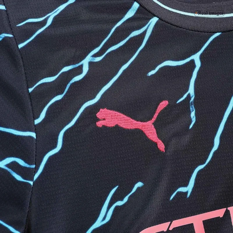Kids Manchester City 2023/24 Third Away Kit Jersey+Shorts