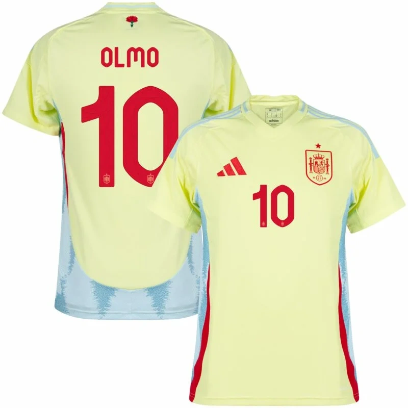 Spain Away Olmo 10 Shirt 2024-2025 Fan / Player version  Size：S-2XL Non-Customize