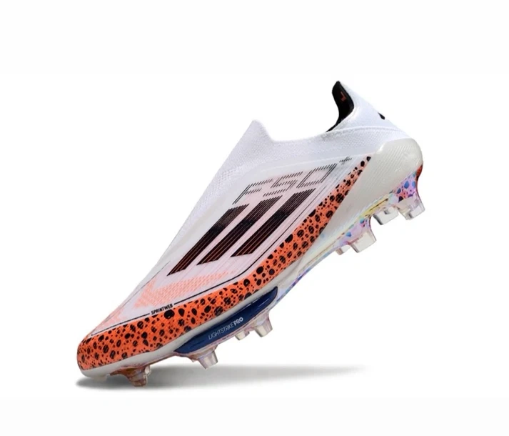 Adidas F50+ Lightstrike Pro Laceless FG Firm Ground Soccer Cleats - White/Leopar （Non-Customize）