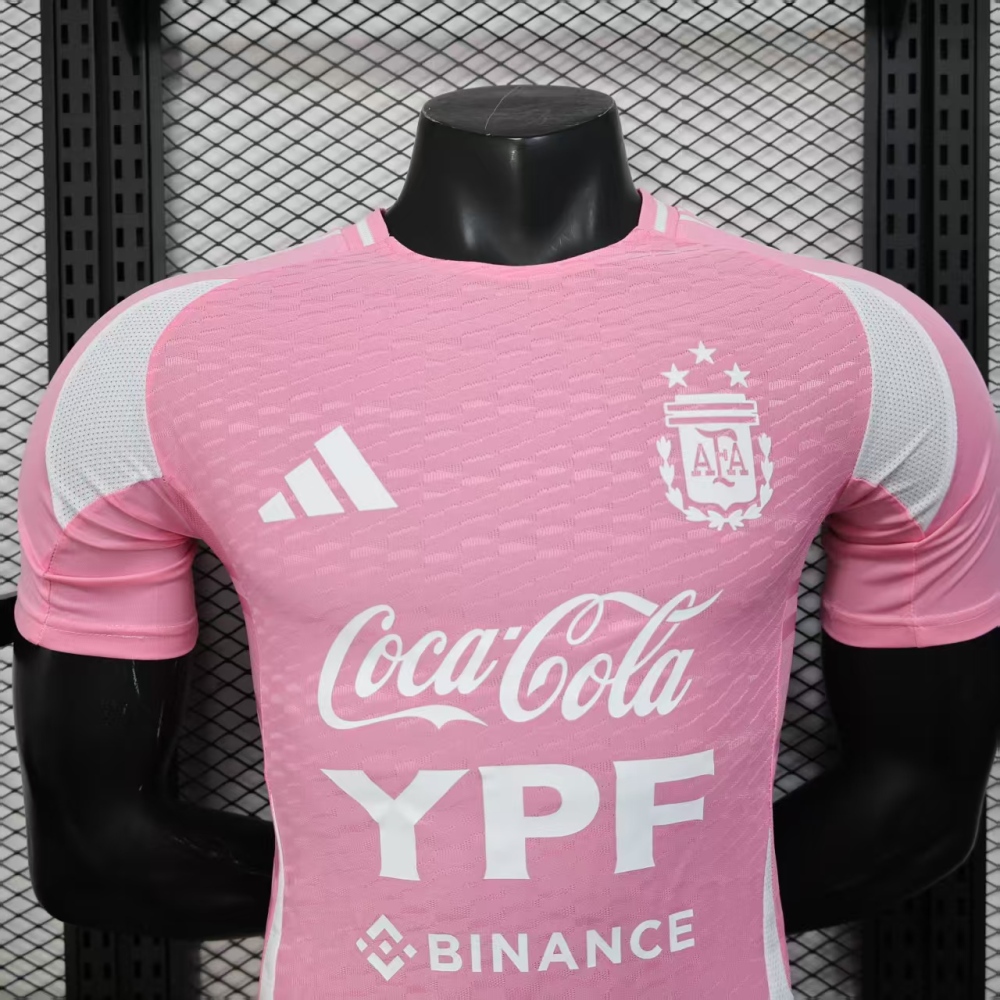 Argentina Pink Shirt Player Edition Soccer Jersey 2025
