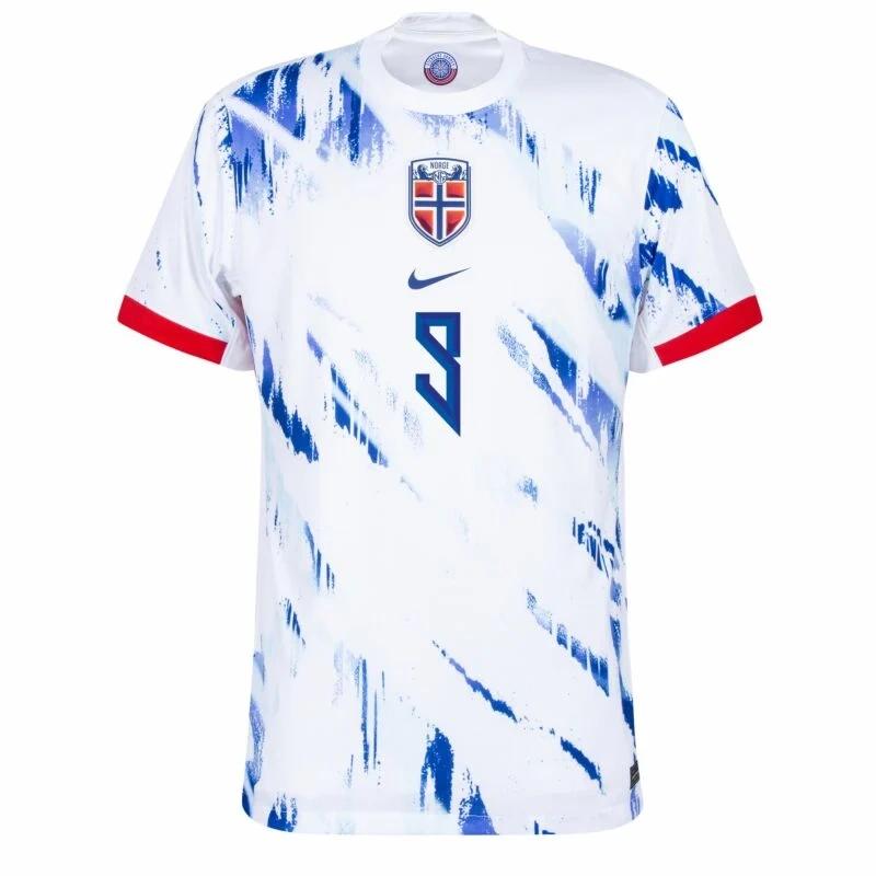 Norway Nation Away Haaland 9 Shirt 2024-2025 Fan Size：S-2XL Non-Customize
