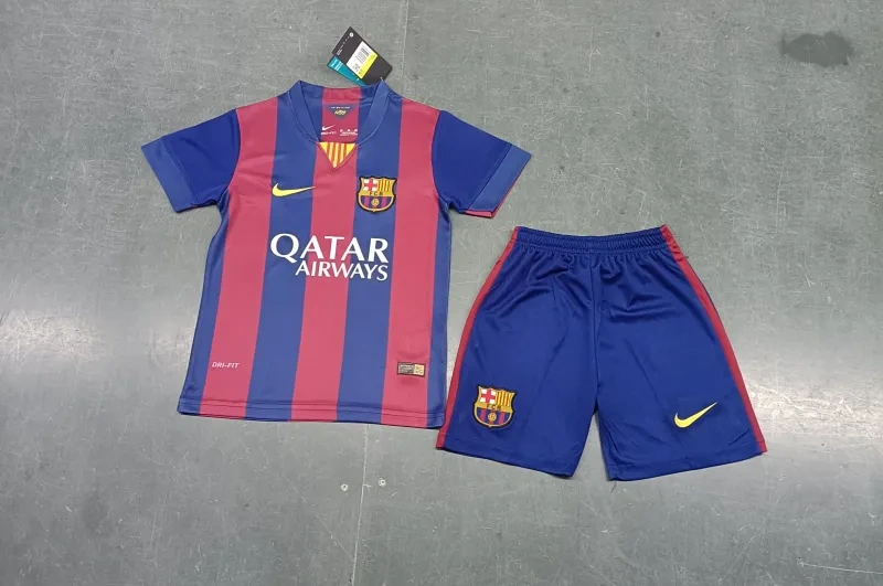 Barcelona Home 2014-15 Retro Kids Kits Jersey+Shorts