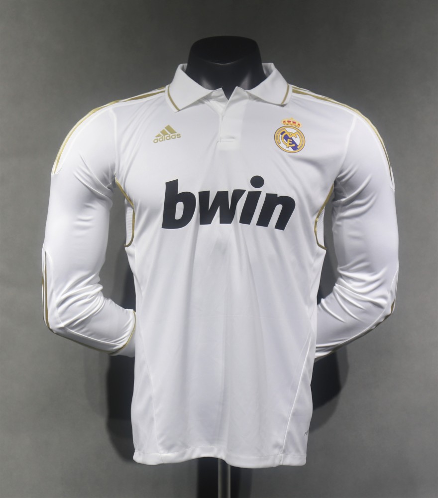 Real Madrid Retro Jersey Home Long Sleeve Shirt 2011-12