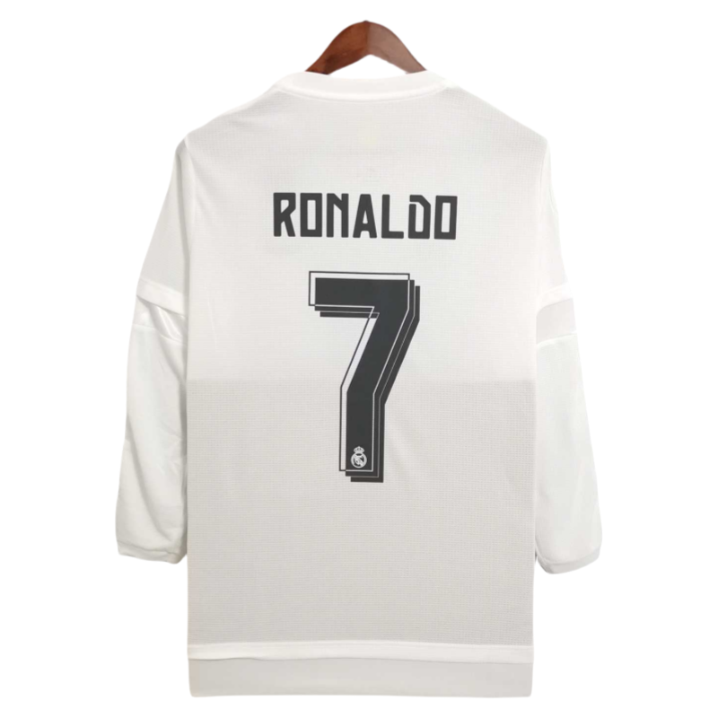 Real Madrid Home Shirt Retro Jersey Long Sleeve 15-16