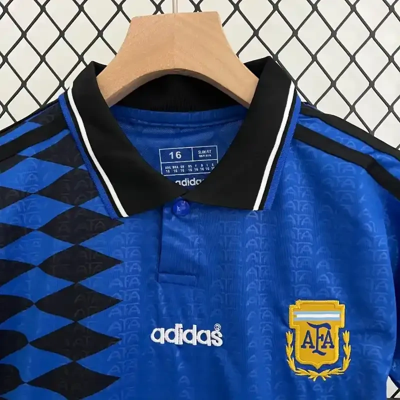 Retro Argentina Nation Jersey #10 Away Soccer Uniform Kids And Adult Kit 1994