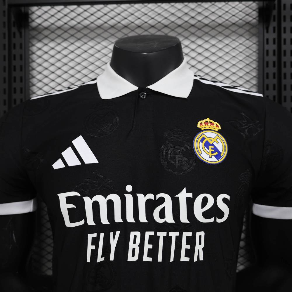 Real Madrid Men's Polo Shirt Black 25-26