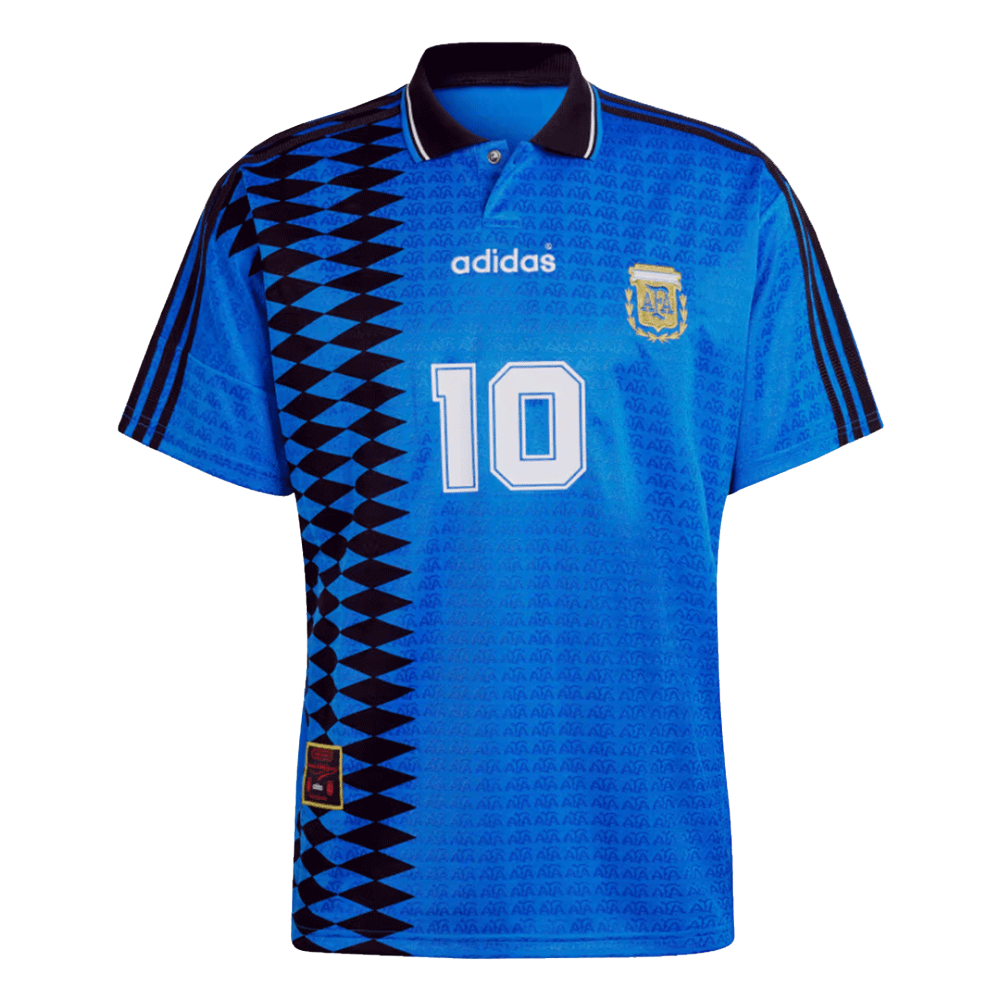 Retro Argentina Nation Jersey #10 Away Soccer Uniform Kids And Adult Kit 1994
