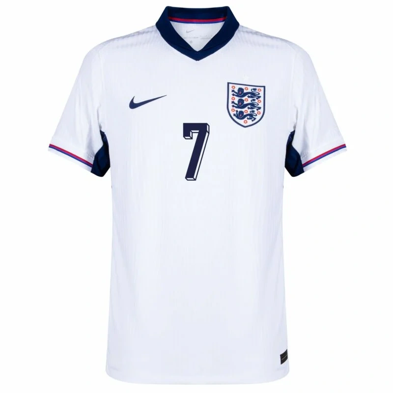 England Home Grealish 7 Shirt 2024-2025 Player version  Size：S-2XL Non-Customize