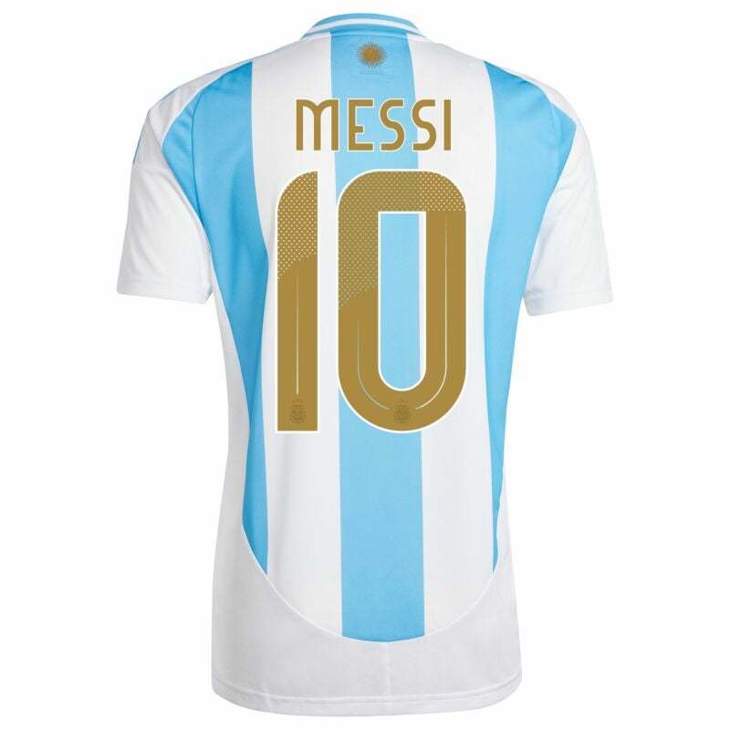 Argentina Home Messi 10 Shirt 2024-2025 (Gold Printing)  Non-Customize