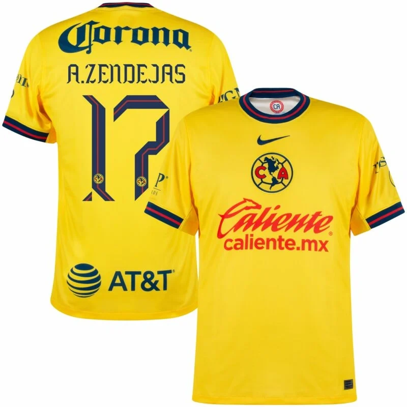 Club America Home A.Zendejas 17 Shirt 2024-2025 Fan version Size：S-4XL Non-Customize